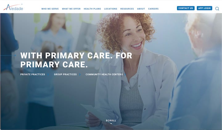 примеры веб-сайтов для малого бизнеса - здравоохранение adeldade