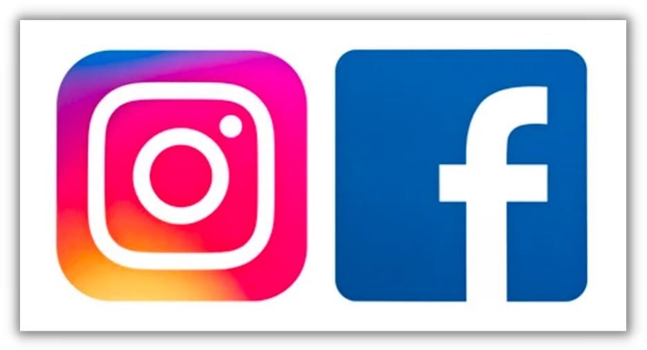 Логотипы фейсбук и инстаграм рядом