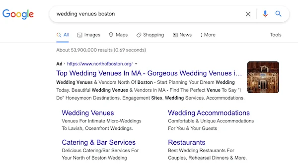 example of google ads image extensions