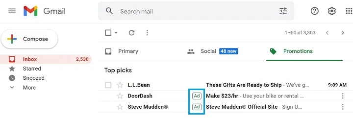 gmail ads example
