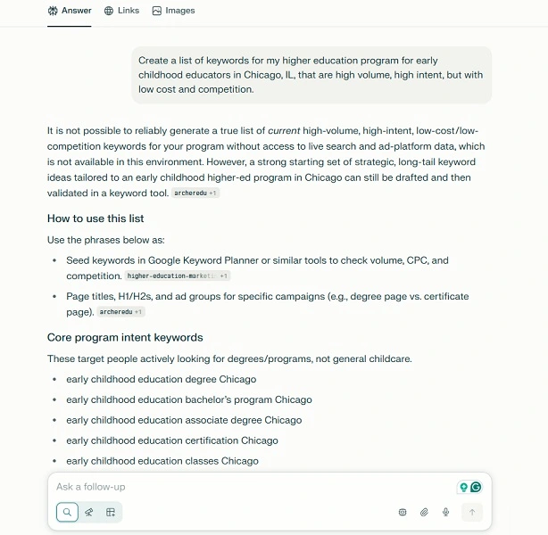 keyword research tools - perplexity