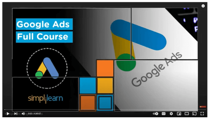 free online marketing courses - google ads course by simplilearn