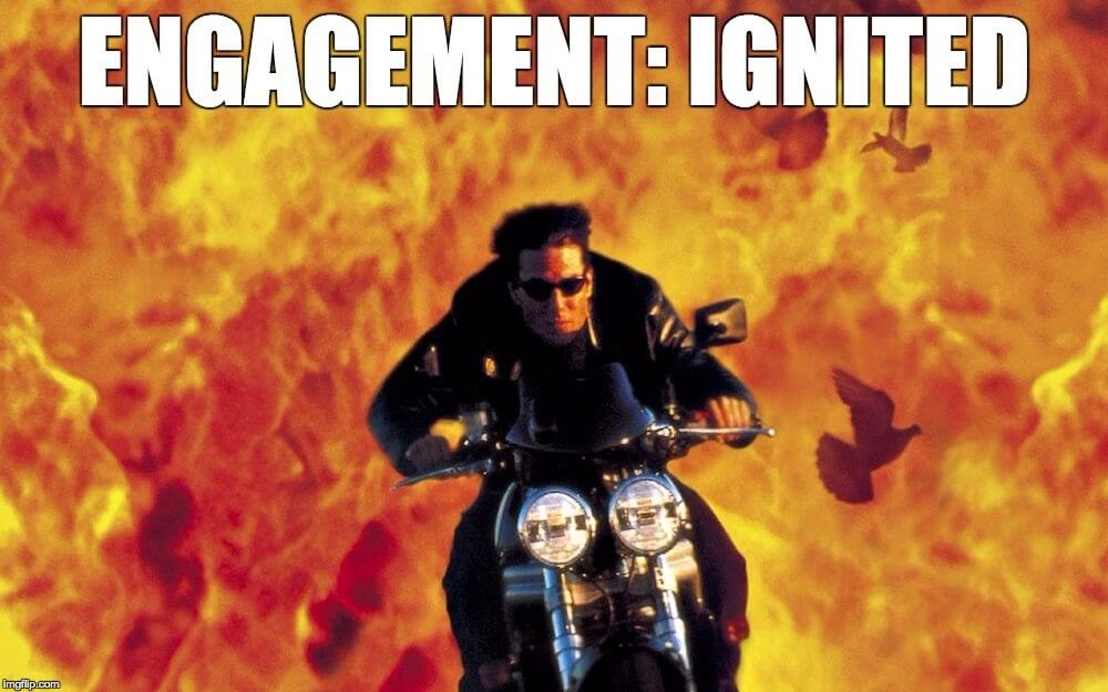 facebook newsfeed algorithm - engagement ignited meme