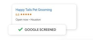 Реклама местных услуг Google – значок "Проверено Google"