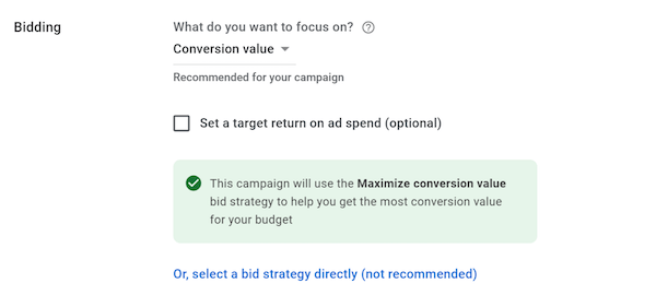 bid strategy setup in google ads