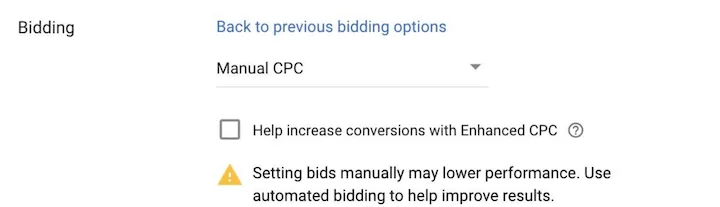 pros and cons of every automated bidding strategy in google ads: manual cpc setup