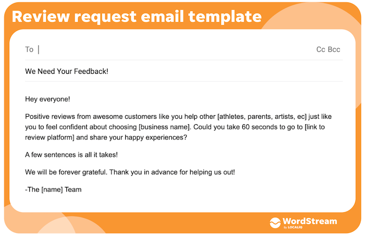 facebook review request template