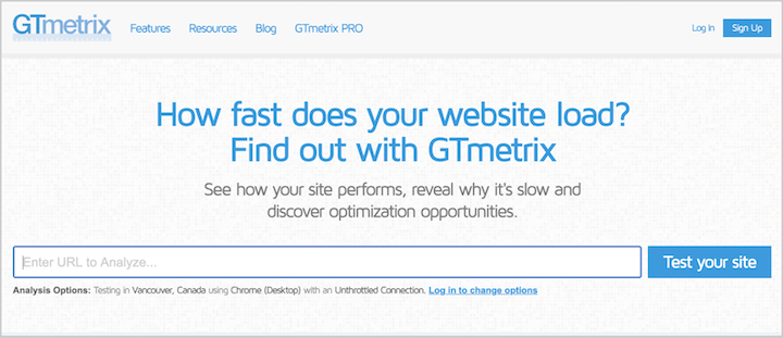 Факторы ранжирования Google — домашняя страница gtmetrix