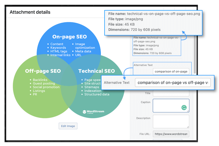 google ranking factors - a properly saved, tagged, and compressed image in wordpress