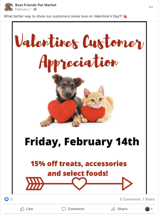valentines day marketing ideas - customer appreciation discount