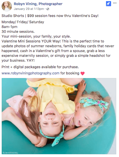 valentines day marketing ideas - photography session
