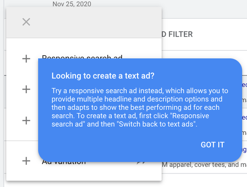 2020 year in review for ppc google hides text options