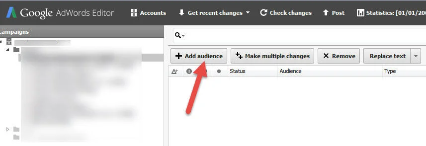 add audience in adwords
