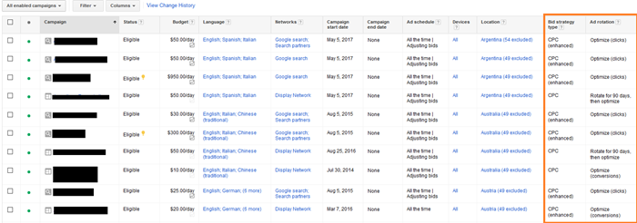 google updates adwords ad rotation settings