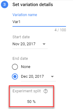 adwords ad variant set variant details