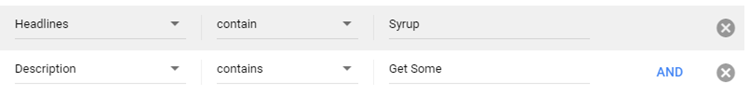 adwords ad variations multiple filters