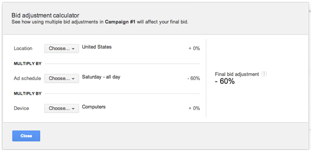 Bid Adjustment Calculator