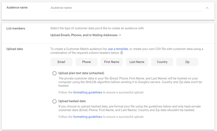 adwords custom audiences gdpr