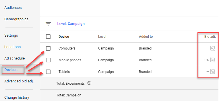 device bid adjustments adwords