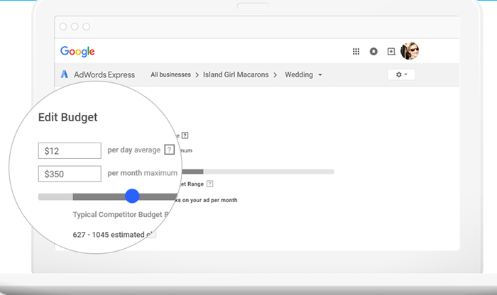 adwords express assigning monthly budget