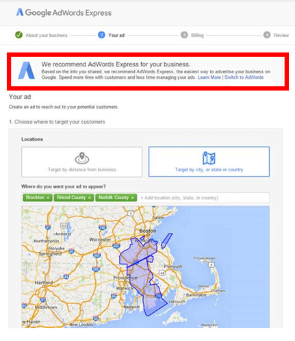 adwords express recommendation