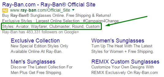 structured snippets