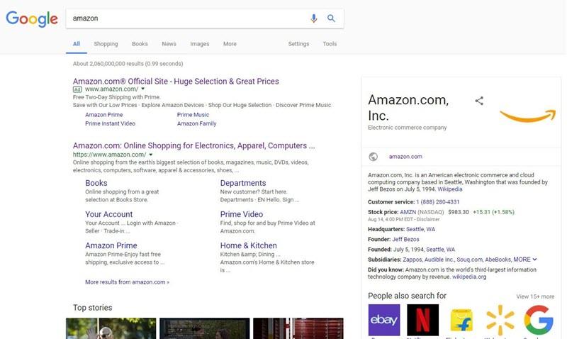 amazon brand serp