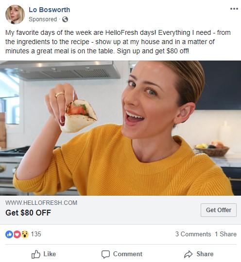 Facebook ad example