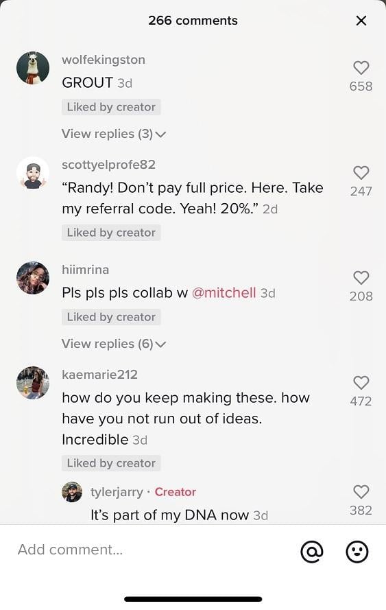 TikTok comments