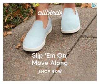 banner ad example from Allbirds