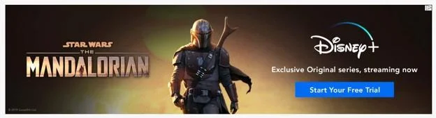 banner ad example from Disney+