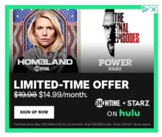 banner ad example from Hulu