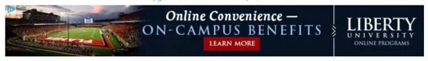banner ad example from Liberty University