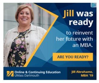 banner ad example from UMass Dartmouth