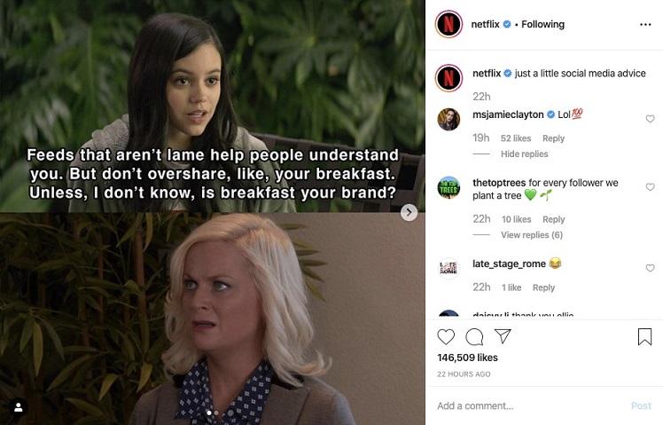 最佳商业 Instagram 帐户：Netflix