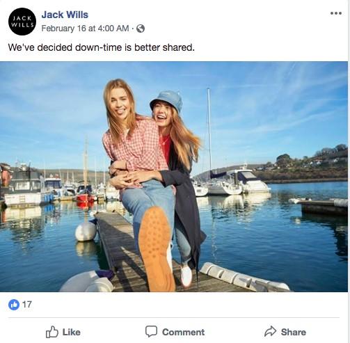 Jack Wills Facebook ad