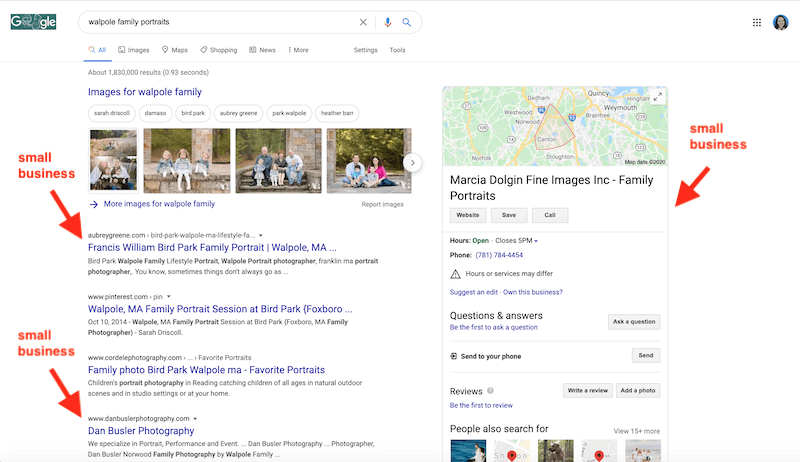 small businesses appearing on SERP - best way to promote your business