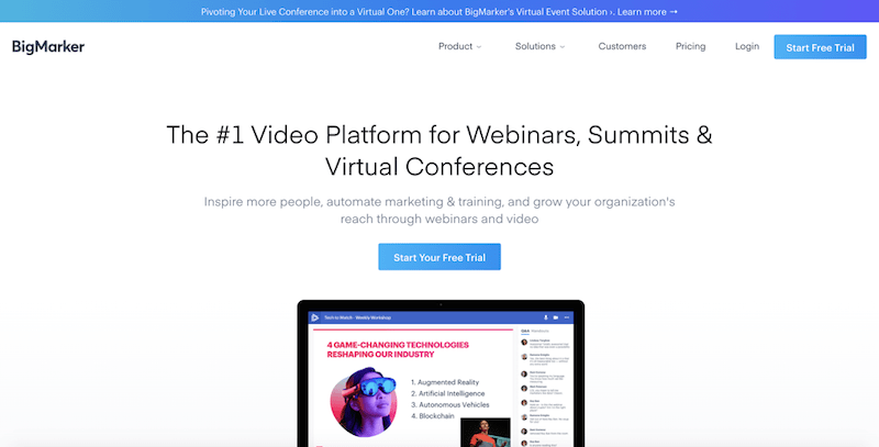 best webinar platforms bigmarker