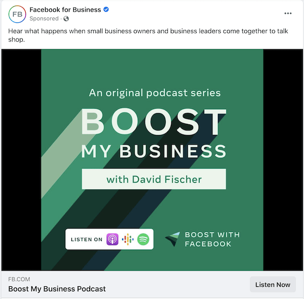 best words and phrases for marketing—facebook ad containing "boost"