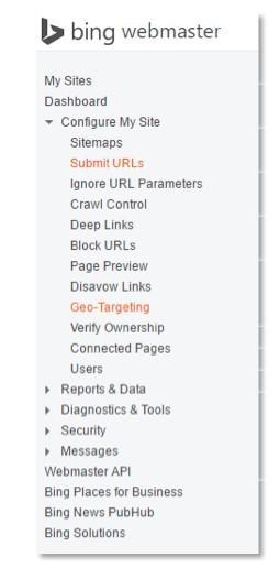 bing webmaster tools