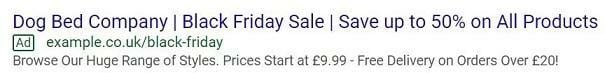 Black Fiveday Remarketing Ad