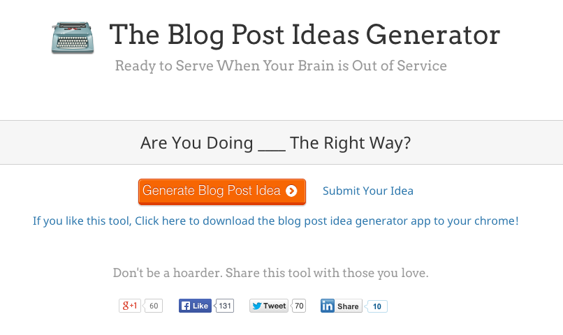 blog post idea generator