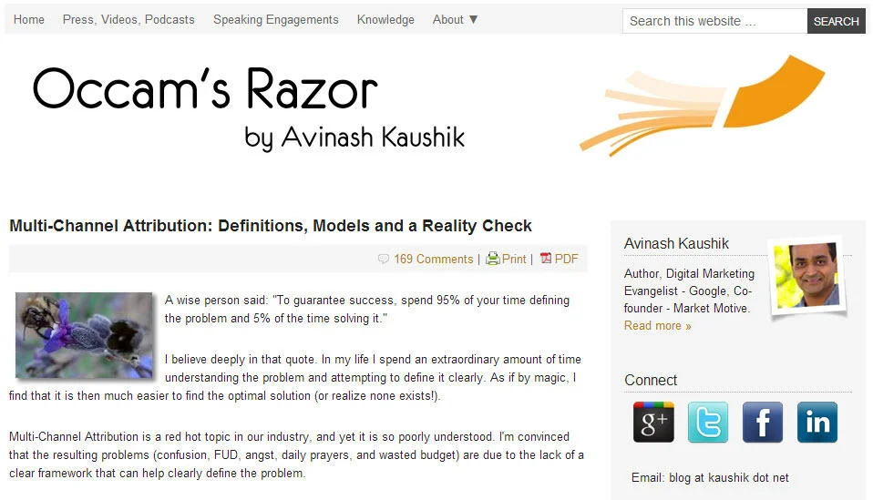 Brand voice Avinash Kaushik blog