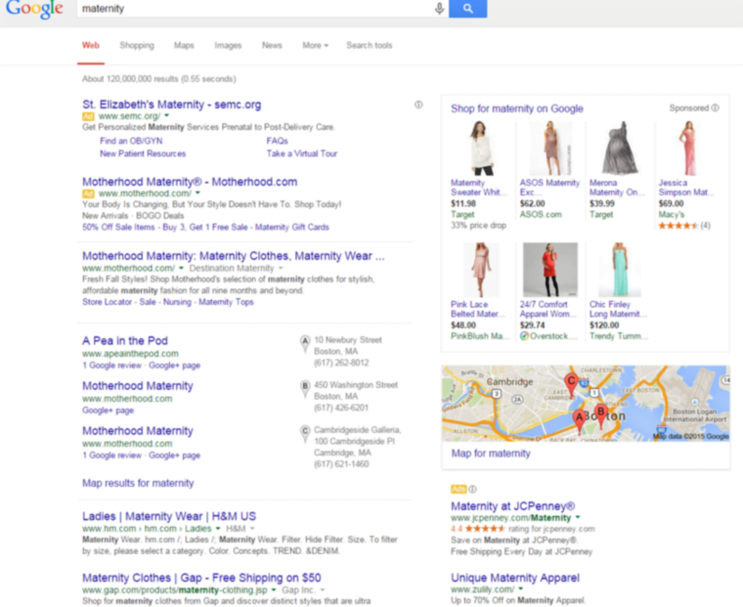 Broad match type Google serp