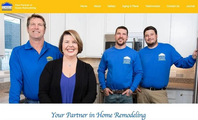 employees on construction marketing website
