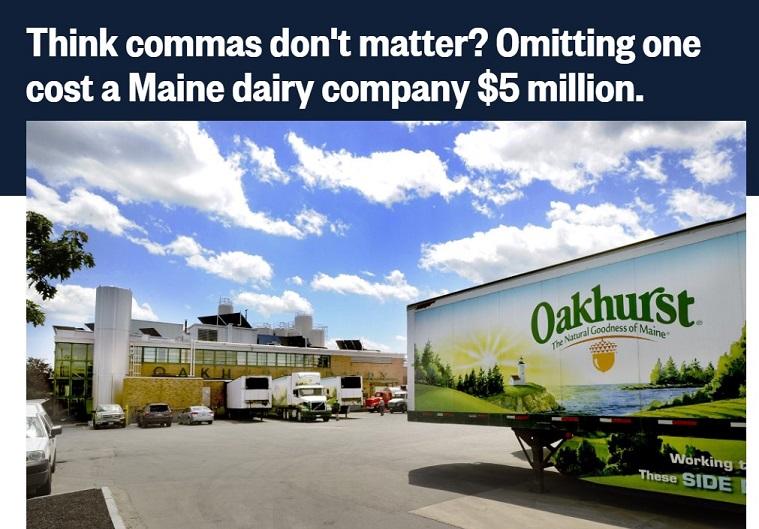 Oakhurst Dairy comma lawsuit