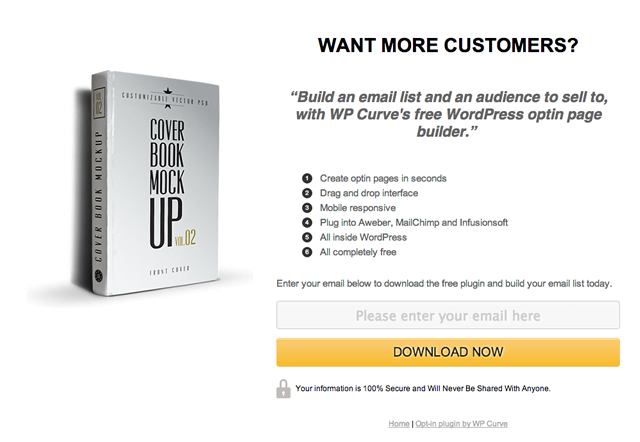 Conversion rate benchmarks email opt-in landing page example