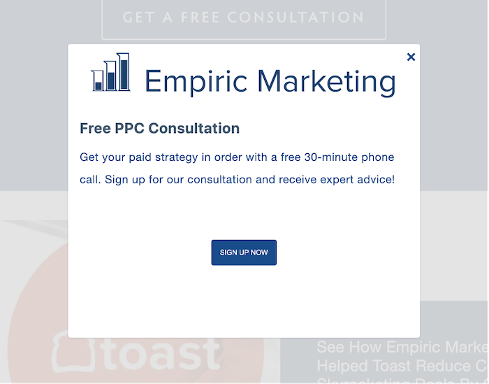 how to create conversion-boosting pop-ups—empiric marketing pop-up example
