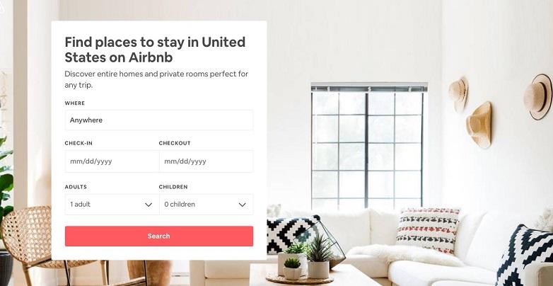 Airbnb landing page