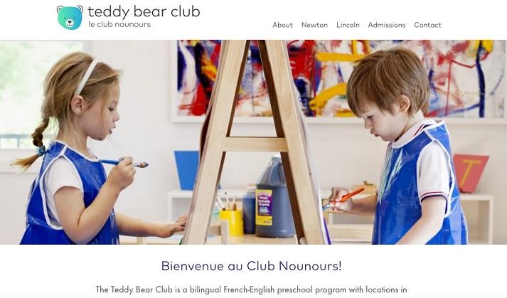Teddy Bear Club landing page